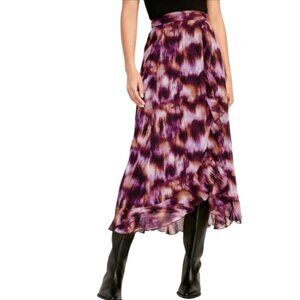 Old Navy Ruffle Midi Skirt XXL 2XL Tie Dye Fairy Grunge Purple High Waisted Boho